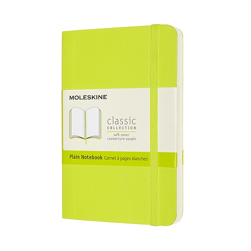 Notatnik Moleskine P kieszonkowy (9x14 cm) Czysty Limonka Miękka oprawa (Moleskine Plain Notebook Pocket Soft Lemon Green) - 8056420850987