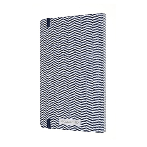 Notatnik Tekstylny Moleskine Blend L (duży 13x21 cm) w Linie Niebieski Jodełka Twarda Oprawa  (Moleskine Blend Ruled Blue Notebook Large) - 8056420851861