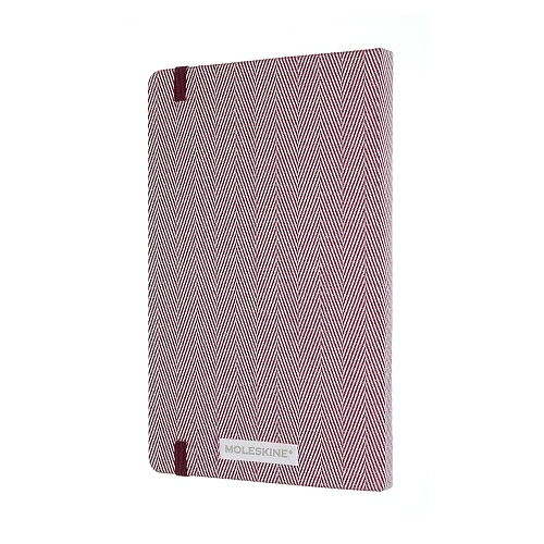 Notatnik Tekstylny Moleskine Blend L (duży 13x21 cm) w Kropki Fiolet Jodełka Twarda Oprawa (Moleskine Blend Collection Dotted Notebook Large Harringtonbone Purple Hard Cover) - 8056420851892