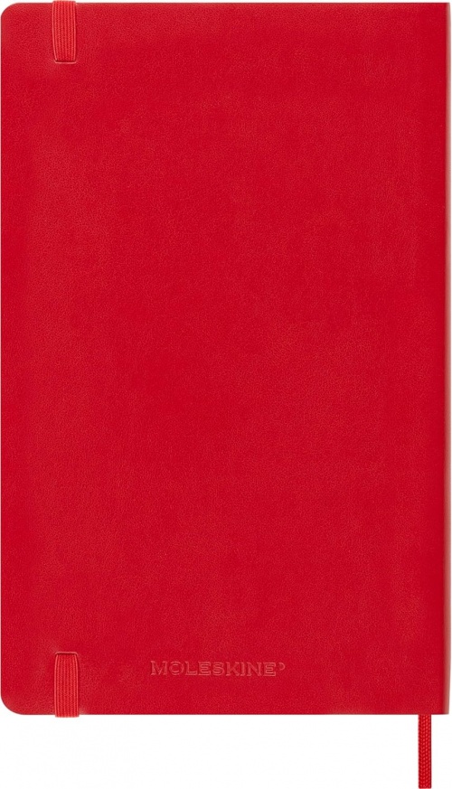Kalendarz Moleskine 2025-2026 18-miesięczny rozmiar L (duży 13x21 cm) Tygodniowy Czerwony/ Szkarłatny Miękka oprawa (Moleskine Weekly Notebook Planner 25/26 Large Soft Scarlet Red Cover) - 8056999275433