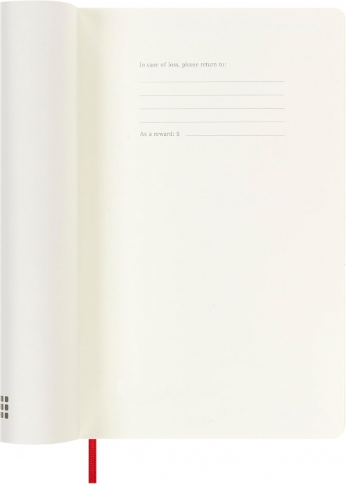 Kalendarz Moleskine 2025-2026 18-miesięczny rozmiar L (duży 13x21 cm) Tygodniowy Czerwony/ Szkarłatny Miękka oprawa (Moleskine Weekly Notebook Planner 25/26 Large Soft Scarlet Red Cover) - 8056999275433