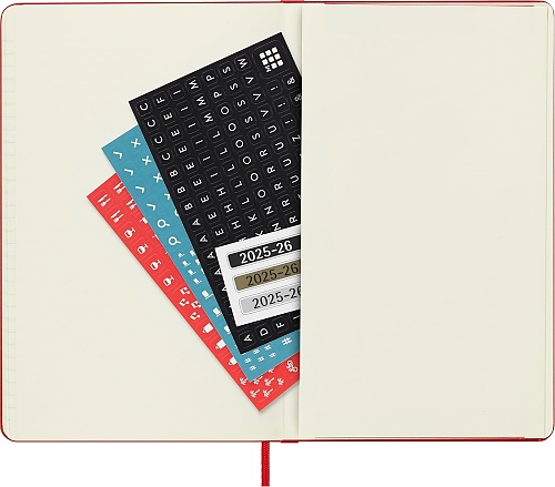 Kalendarz Moleskine 2025-2026 18-miesięczny rozmiar L (duży 13x21 cm) Tygodniowy Czerwony/ Szkarłatny Twarda oprawa (Moleskine Weekly Notebook Planner 2025/26 Large Hard Scarlet Red Cover) - 8056999275402