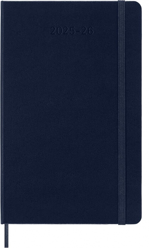 Kalendarz Moleskine 2025-2026 18-miesięczny rozmiar L (duży 13x21 cm) Tygodniowy Niebieski Ciemny/ Szafirowy Twarda oprawa (Moleskine Weekly Notebook Planner 2025/26 Large Hard Sapphire Blue Cover) - 8056999275389