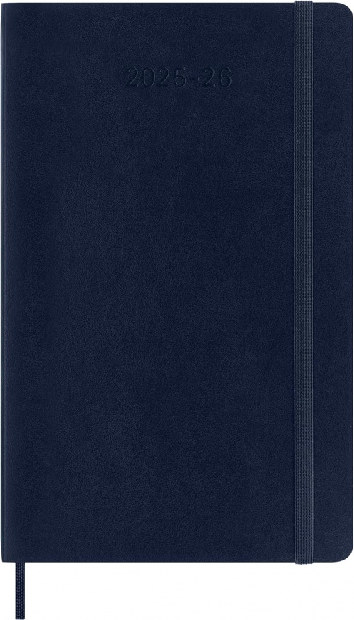 Kalendarz Moleskine 2025-2026 18-miesięczny rozmiar L (duży 13x21 cm) Tygodniowy Niebieski Ciemny/ Szafirowy Miękka oprawa (Moleskine Weekly Notebook Planner 2025/26 Large Soft Sapphire Blue Cover) - 8056999275419