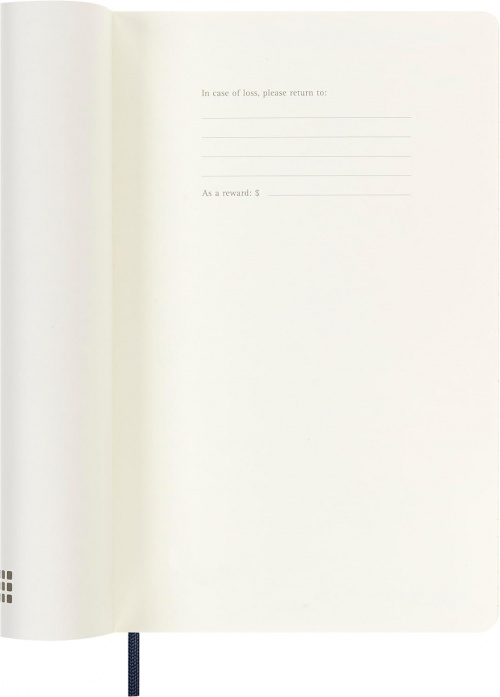 Kalendarz Moleskine 2025-2026 18-miesięczny rozmiar L (duży 13x21 cm) Tygodniowy Niebieski Ciemny/ Szafirowy Miękka oprawa (Moleskine Weekly Notebook Planner 2025/26 Large Soft Sapphire Blue Cover) - 8056999275419