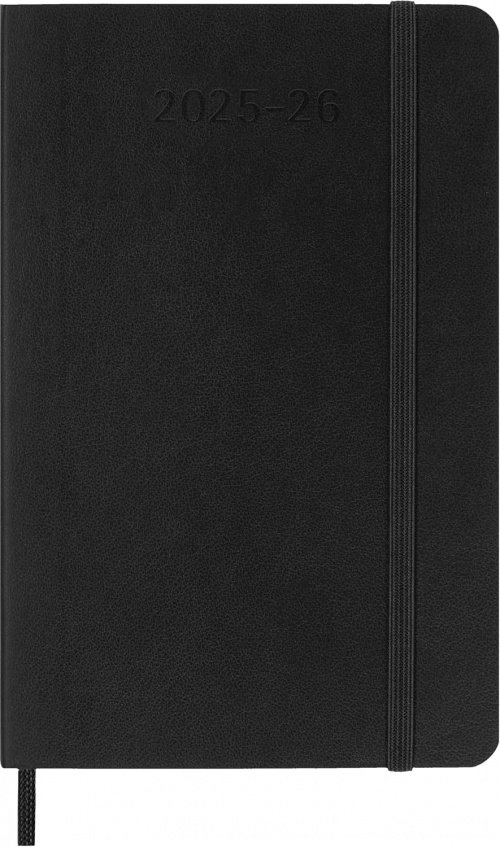 Kalendarz Moleskine 2025-2026 18-miesięczny rozmiar P (kieszonkowy 9x14 cm) Tygodniowy Czarny Miękka oprawa (Moleskine Weekly Notebook Planner 2025/26 P Pocket Black Soft Cover) - 8056999275471