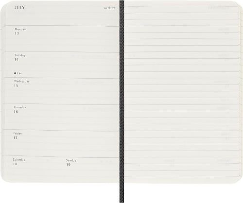 Kalendarz Moleskine 2025-2026 18-miesięczny rozmiar P (kieszonkowy 9x14 cm) Tygodniowy Czarny Miękka oprawa (Moleskine Weekly Notebook Planner 2025/26 P Pocket Black Soft Cover) - 8056999275471