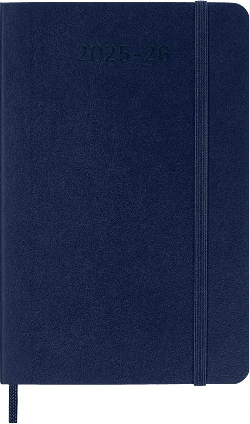 Kalendarz Moleskine 2025-2026 18-miesięczny rozmiar P (kieszonkowy 9x14 cm) Tygodniowy Niebieski/ Szafirowy Miękka oprawa (Moleskine Weekly Notebook Planner 2025/26 P Pocket Sapphire Blue Soft Cover) - 8056999275464