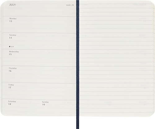 Kalendarz Moleskine 2025-2026 18-miesięczny rozmiar P (kieszonkowy 9x14 cm) Tygodniowy Niebieski/ Szafirowy Miękka oprawa (Moleskine Weekly Notebook Planner 2025/26 P Pocket Sapphire Blue Soft Cover) - 8056999275464