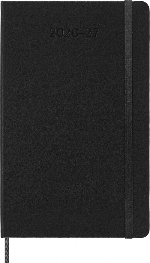 Kalendarz Moleskine 2026-2027 18-miesięczny rozmiar L (duży 13x21 cm) Tygodniowy Czarny Miękka oprawa (Moleskine Weekly Notebook Diary/Planner 2026/27 Large Soft Black Cover) - 8056999279820