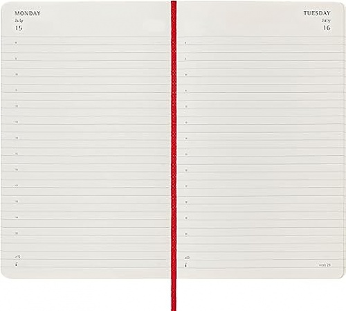 Kalendarz Moleskine 2024 12M rozmiar L (duży 13x21 cm) Dzienny Czerwony/Szkarłatny Miękka oprawa (Moleskine Daily Notebook Diary/Planner 2024 Large Scarled Red Soft Cover) - 8056598856521