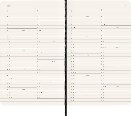 Kalendarz Moleskine 2024 12M rozmiar L (duży 13x21 cm) Miesięczny Czarny Miękka oprawa (Moleskine Monthly Diary/Planner 2024 Large Black Soft Cover) - 8056598856842
