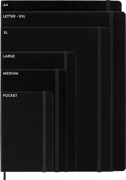 Kalendarz Moleskine 2024 12M rozmiar L (duży 13x21 cm) Miesięczny Czarny Miękka oprawa (Moleskine Monthly Diary/Planner 2024 Large Black Soft Cover) - 8056598856842