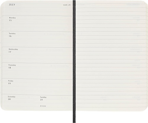 Kalendarz Moleskine 2024 12M rozmiar P (kieszonkowy 9x14 cm) Tygodniowy Czarny Miękka oprawa (Moleskine Weekly Notebook Diary/Planner 2024 Pocket Black Soft Cover) - 8056598856736