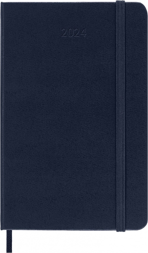 Kalendarz Moleskine 2024 12M rozmiar P (kieszonkowy 9x14 cm) Tygodniowy Niebieski/Szafirowy Twarda oprawa (Moleskine Weekly Notebook Diary/Planner 2024 Pocket Sapphire Blue Hard Cover) - 8056598856682
