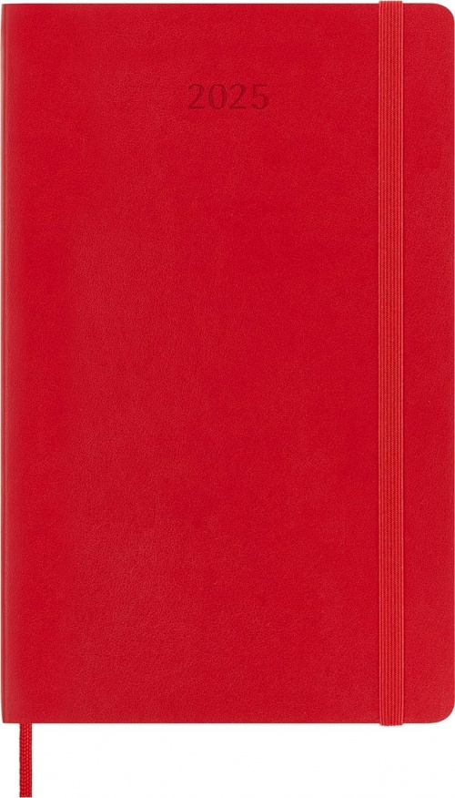 Kalendarz Moleskine 2025 12M rozmiar L (duży 13x21 cm) Dzienny Czerwony/Szkarłatny Miękka oprawa (Moleskine Daily Notebook Diary/Planner 2025 Large Scarled Red Soft Cover) - 8056999270179