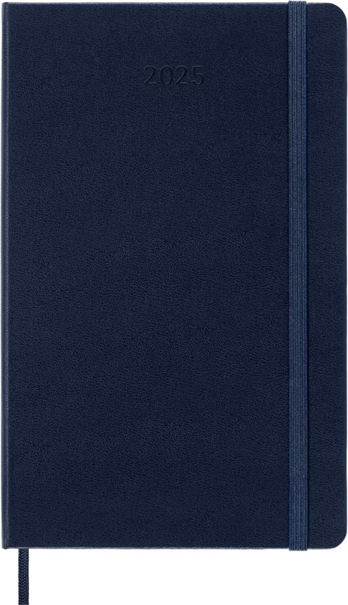 Kalendarz Moleskine 2025 12M rozmiar L (duży 13x21 cm) Dzienny Niebieski/Szafirowy Twarda oprawa (Moleskine Daily Notebook Diary/Planner 2025 Large Sapphire Blue Hard Cover) - 8056999270124