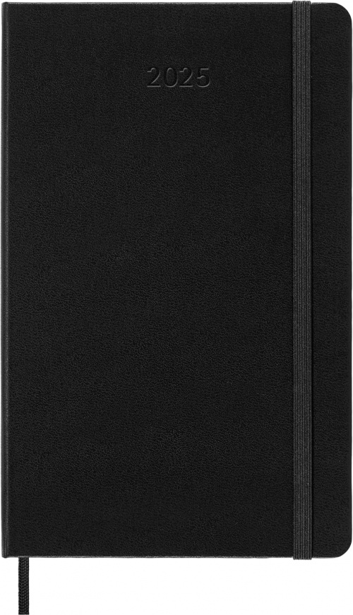 Kalendarz Moleskine 2025 12M rozmiar L (duży 13x21 cm) Tygodniowy Czarny Twarda oprawa (Moleskine Weekly Notebook Diary/Planner 2025 Large Black Hard Cover) - 8056999270278