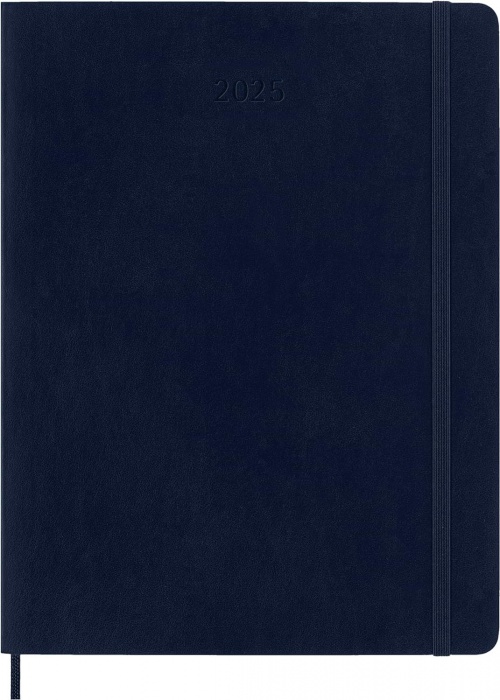 Kalendarz Moleskine 2025 12M rozmiar XL (bardzo duży 19x25 cm) Tygodniowy Niebieski Szafirowy Miękka oprawa (Moleskine Weekly Notebook Diary/Planner 2025 Extra Large Sapphire Blue Soft Cover) - 8056999270414