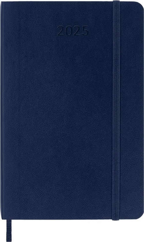 Kalendarz Moleskine 2025 12M rozmiar P (kieszonkowy 9x14 cm) Dzienny Niebieski/Szafirowy Miękka oprawa (Moleskine Daily Notebook Diary/Planner 2025 Pocket Sapphire Blue Soft Cover) - 8056999270216