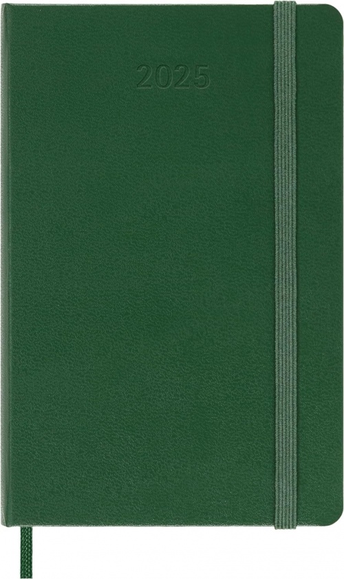 Kalendarz Moleskine 2025 12M rozmiar P (kieszonkowy 9x14 cm) Tygodniowy Zielony Mirt Twarda oprawa (Moleskine Weekly Notebook Diary/Planner 2025 Pocket Myrtle Green Hard Cover) - 8056999270735