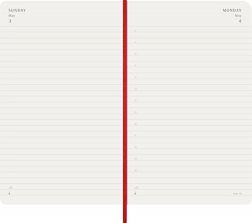 Kalendarz Moleskine 2026 12M rozmiar L (duży 13x21 cm) Dzienny Czerwony/Szkarłatny Miękka oprawa (Moleskine Daily Notebook Diary/Planner 2026 Large Scarled Red Soft Cover) - 8056999274580