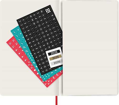Kalendarz Moleskine 2026 12M rozmiar L (duży 13x21 cm) Dzienny Czerwony/Szkarłatny Miękka oprawa (Moleskine Daily Notebook Diary/Planner 2026 Large Scarled Red Soft Cover) - 8056999274580