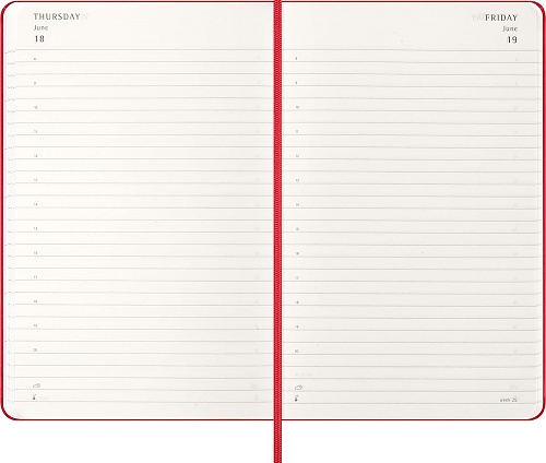Kalendarz Moleskine 2026 12M rozmiar L (duży 13x21 cm) Dzienny Czerwony/Szkarłatny Twarda oprawa (Moleskine Daily Notebook Diary/Planner 2026 Large Scarled Red Hard Cover) - 8056999274559