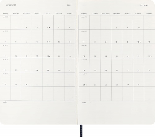 Kalendarz Moleskine 2026 12M rozmiar L (duży 13x21 cm) Dzienny Niebieski/Szafirowy Miękka oprawa (Moleskine Daily Notebook Diary/Planner 2026 Large Sapphire Blue Soft Cover) - 8056999274566