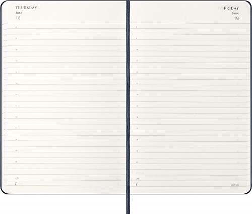 Kalendarz Moleskine 2026 12M rozmiar L (duży 13x21 cm) Dzienny Niebieski/Szafirowy Twarda oprawa (Moleskine Daily Notebook Diary/Planner 2026 Large Sapphire Blue Hard Cover) - 8056999274535