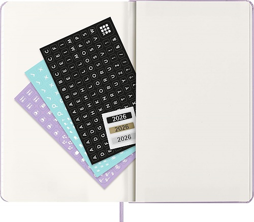 Kalendarz Moleskine 2026 12M rozmiar L (duży 13x21 cm) Dzienny Pastelowy Liliowy Twarda oprawa (Moleskine Daily Notebook Diary/Planner 2026 Large Pastel Lilac Hard Cover) - 8056999276416