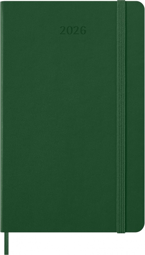 Kalendarz Moleskine 2026 12M rozmiar L (duży 13x21 cm) Dzienny Zielony Mirt Twarda oprawa (Moleskine Daily Notebook Diary/Planner 2026 Large Myrtle Green Hard Cover) - 8056999275570