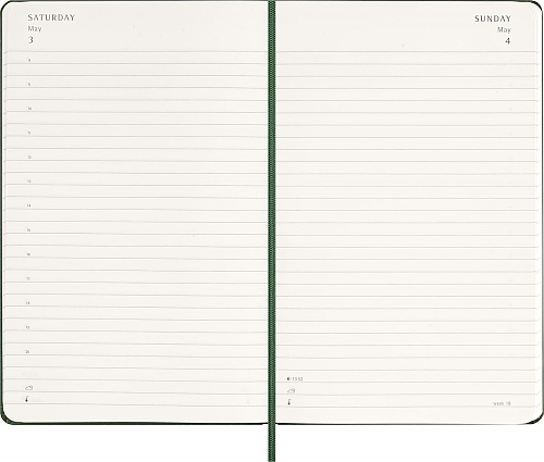 Kalendarz Moleskine 2026 12M rozmiar L (duży 13x21 cm) Dzienny Zielony Mirt Twarda oprawa (Moleskine Daily Notebook Diary/Planner 2026 Large Myrtle Green Hard Cover) - 8056999275570