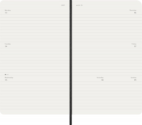 Kalendarz Moleskine 2026 12M rozmiar L (duży 13x21 cm) Horyzontalny Tygodniowy Czarny Miękka oprawa (Moleskine Weekly Horizontal Notebook Diary/Planner 2026 Large Black Soft Cover) - 8056999275297