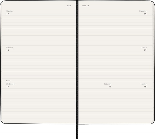 Kalendarz Moleskine 2026 12M rozmiar L (duży 13x21 cm) Horyzontalny Tygodniowy Czarny Twarda oprawa (Moleskine Weekly Horizontal Notebook Diary/Planner 2026 Large Black Hard Cover) - 8056999275273