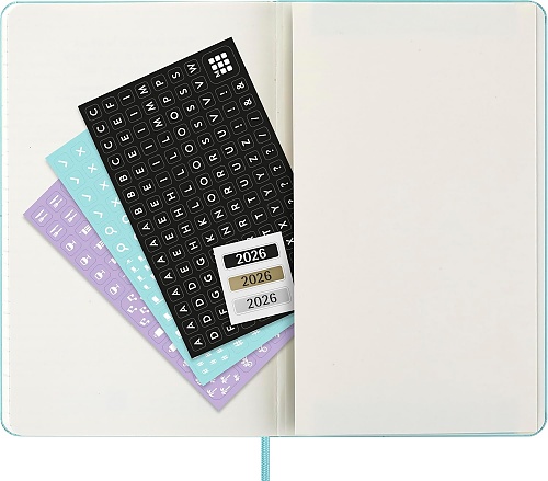 Kalendarz Moleskine 2026 12M rozmiar L (duży 13x21 cm) Tygodniowy Akwamaryna Twarda oprawa (Moleskine Weekly Notebook Diary/Planner 2026 Large Aquamarine Hard Cover) - 8056999276409