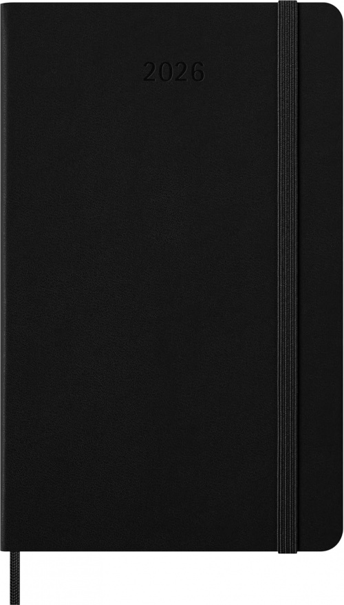 Kalendarz Moleskine 2026 12M rozmiar L (duży 13x21 cm) Tygodniowy Czarny Twarda oprawa (Moleskine Weekly Notebook Diary/Planner 2026 Large Black Hard Cover) - 8056999274689