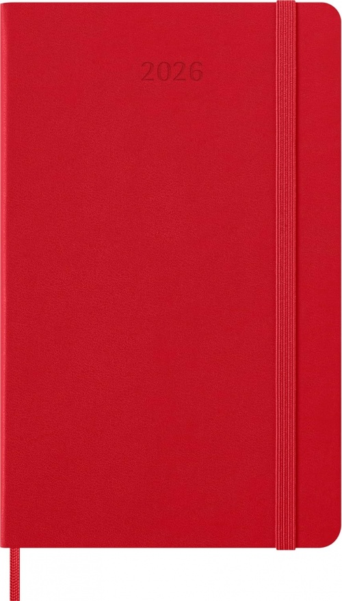 Kalendarz Moleskine 2026 12M rozmiar L (duży 13x21 cm) Tygodniowy Czerwony/ Szkarłatny Twarda oprawa (Moleskine Weekly Notebook Diary/Planner 2026 Large Scarlet Red Hard Cover) - 8056999274696