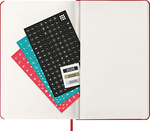 Kalendarz Moleskine 2026 12M rozmiar L (duży 13x21 cm) Tygodniowy Czerwony/ Szkarłatny Twarda oprawa (Moleskine Weekly Notebook Diary/Planner 2026 Large Scarlet Red Hard Cover) - 8056999274696