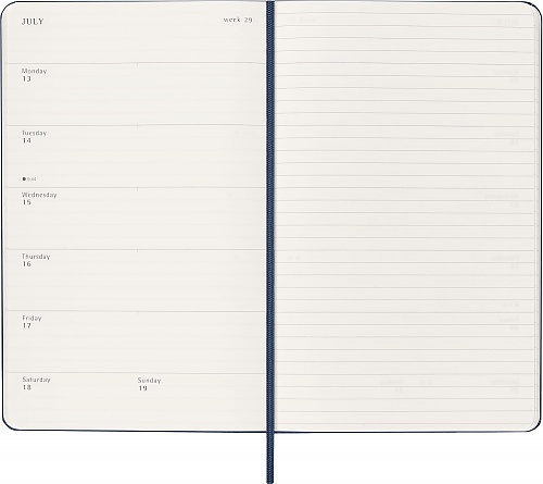 Kalendarz Moleskine 2026 12M rozmiar L (duży 13x21 cm) Tygodniowy Niebieski/ Szafirowy Twarda oprawa (Moleskine Weekly Notebook Diary/Planner 2026 Large Sapphire Blue Hard Cover) - 8056999274672