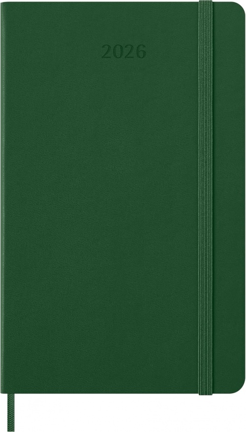 Kalendarz Moleskine 2026 12M rozmiar L (duży 13x21 cm) Tygodniowy Zielony Mirt Twarda oprawa (Moleskine Weekly Notebook Diary/Planner 2026 Large Myrtle Green Hard Cover) - 8056999275525