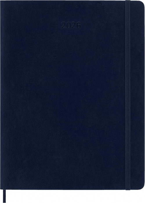 Kalendarz Moleskine 2026 12M rozmiar XL (bardzo duży 19x25 cm) Tygodniowy Niebieski Szafirowy Miękka oprawa (Moleskine Weekly Notebook Diary/Planner 2026 Extra Large Sapphire Blue Soft Cover) - 8056999275242