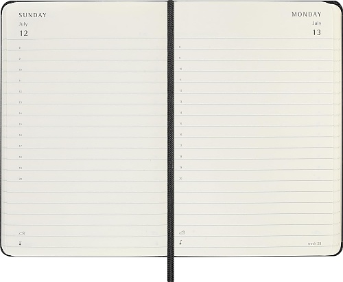 Kalendarz Moleskine 2026 12M rozmiar P (kieszonkowy 9x14 cm) Dzienny Czarny Twarda oprawa (Moleskine Daily Notebook Diary/Planner 2026 Pocket Black Hard Cover) - 8056999274603