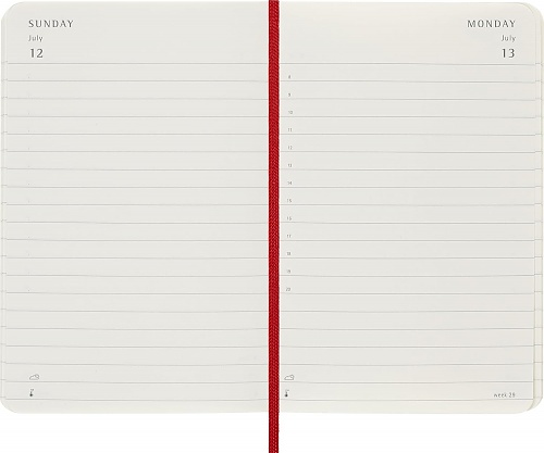 Kalendarz Moleskine 2026 12M rozmiar P (kieszonkowy 9x14 cm) Dzienny Czerwony/Szkarłatny Miękka oprawa (Moleskine Daily Notebook Diary/Planner 2026 Pocket Scarlet Red Soft Cover) - 8056999274641
