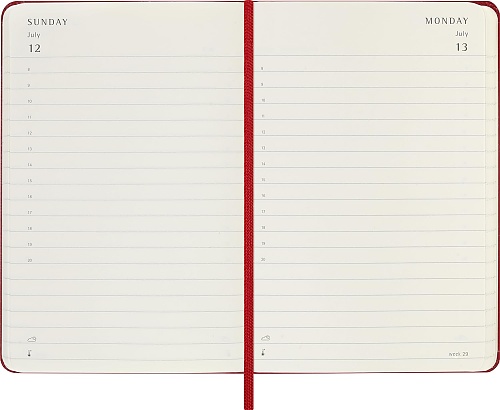 Kalendarz Moleskine 2026 12M rozmiar P (kieszonkowy 9x14 cm) Dzienny Czerwony/Szkarłatny Twarda oprawa (Moleskine Daily Notebook Diary/Planner 2026 Pocket Scarlet Red Hard Cover) - 8056999274610
