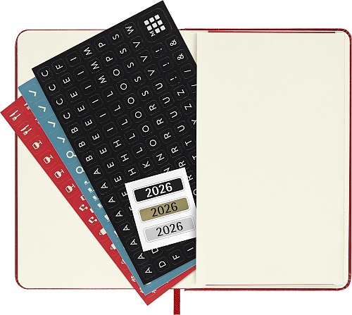 Kalendarz Moleskine 2026 12M rozmiar P (kieszonkowy 9x14 cm) Dzienny Czerwony/Szkarłatny Twarda oprawa (Moleskine Daily Notebook Diary/Planner 2026 Pocket Scarlet Red Hard Cover) - 8056999274610