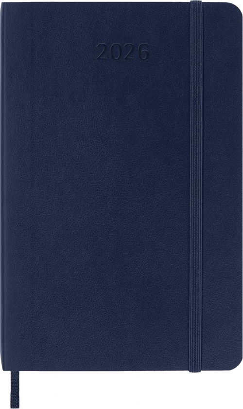 Kalendarz Moleskine 2026 12M rozmiar P (kieszonkowy 9x14 cm) Dzienny Niebieski/Szafirowy Miękka oprawa (Moleskine Daily Notebook Diary/Planner 2026 Pocket Sapphire Blue Soft Cover) - 8056999274627