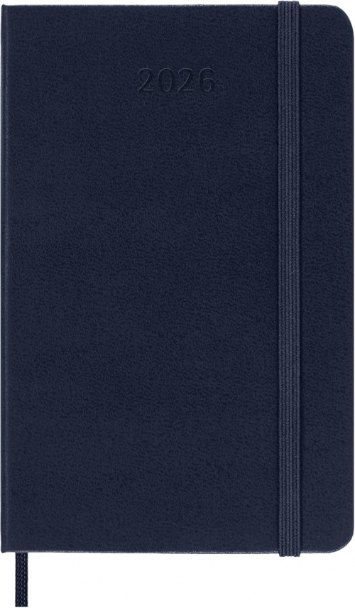 Kalendarz Moleskine 2026 12M rozmiar P (kieszonkowy 9x14 cm) Dzienny Niebieski/Szafirowy Twarda oprawa (Moleskine Daily Notebook Diary/Planner 2026 Pocket Sapphire Blue Hard Cover) - 8056999274597