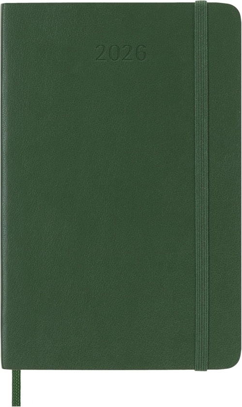 Kalendarz Moleskine 2026 12M rozmiar P (kieszonkowy 9x14 cm) Dzienny Zielony Mirt Miękka oprawa (Moleskine Daily Notebook Diary/Planner 2026 Pocket Myrtle Green Soft Cover) - 8056999275587