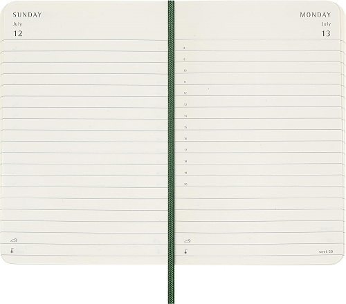 Kalendarz Moleskine 2026 12M rozmiar P (kieszonkowy 9x14 cm) Dzienny Zielony Mirt Miękka oprawa (Moleskine Daily Notebook Diary/Planner 2026 Pocket Myrtle Green Soft Cover) - 8056999275587